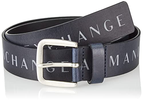 ARMANI EXCHANGE Cintura con stampa logo, Cintura Uomo, Blu Navy, 36