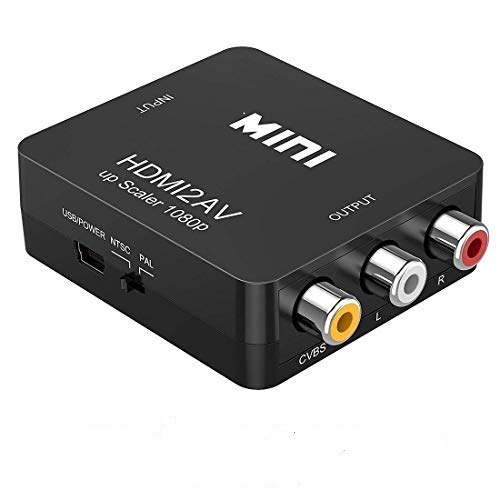 asbter Convertitore da HDMI a AV, HDMI a RCA AV   CVSB L   R Video 1080P Supporto HDMI2AV NTSC PAL Uscita Adattatore scaler HDMI TO AV