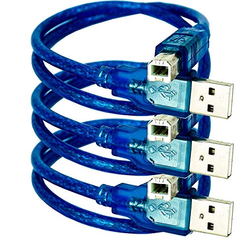 AZDelivery 3 x Cavo blu da USB-B a USB-A compatibile con Mega 2560 e Arduino