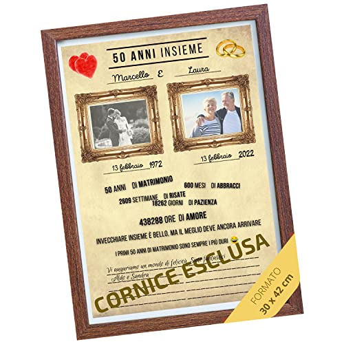 B3AL 50 Anni Matrimonio Biglietto Auguri Poster Ricorrenze Nozze d ...