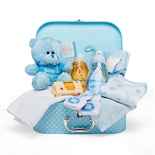 Baby Gift Set - Blue Hamper Full of Baby Products in Baby Boy Keeps...