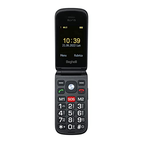 Beghelli Salvalavita Phone SLV15, Telefono per Anziani a Conchiglia Salvavita GSM con Tasto SOS, Cellulare Anziani con Grandi Tasti, Grande Display 2.4 