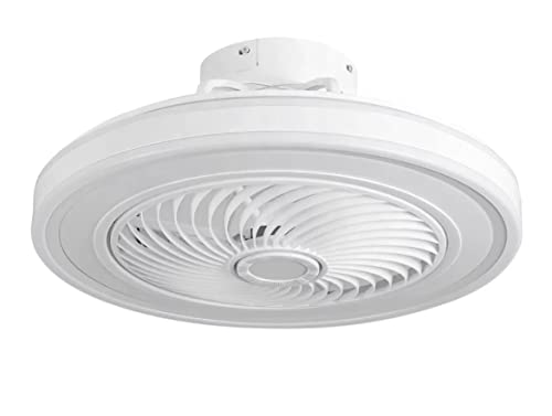 Bel Air Home - Ventilatore da soffitto a LED, Vinci, 3000 K - 4000 K - 6500 K, con telecomando (argento) (Bianco)