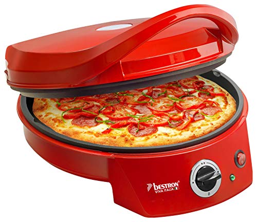 Bestron Forno elettrico per pizza con grill, Viva Italia, Calore superiore e inferiore, Fino a 180°C, 1800 Watt, Rosso