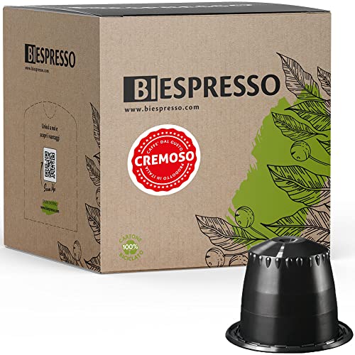 BIESPRESSO - 100 Capsule Caffè NESPRESSO Compatibili - Miscela Cre...