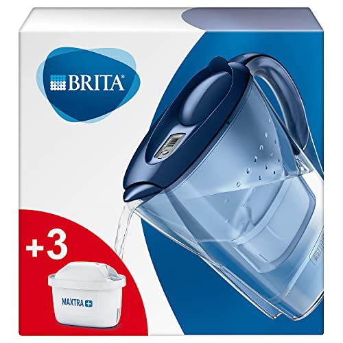 BRITA Caraffa Filtrante Marella per acqua, Blu (2.4l) - incl. 3 Fil...