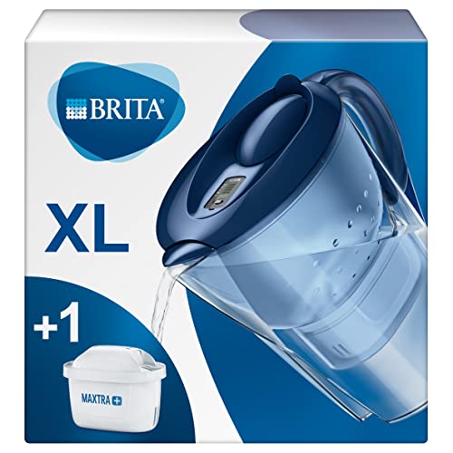 BRITA Caraffa Filtrante Marella XL per acqua, Blu (3.5l) - incl. 1 Filtro MAXTRA+ per la riduzione di cloro, calcare e impurità