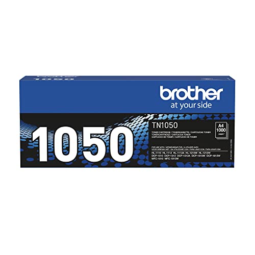 Brother TN1050 Toner Originale fino a 1000 Pagine, per Stampanti DCP-1510 DCP-1610 HL-1112 HL-1110 HL-1210W MFC-1810 MFC-1910W, Colore Nero