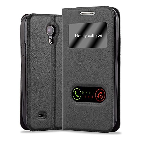 Cadorabo Custodia Libro per Samsung Galaxy S4 MINI in NERO COMETA - con Funzione Stand e Chiusura Magnetica - Portafoglio Cover Case Wallet Book Etui Protezione