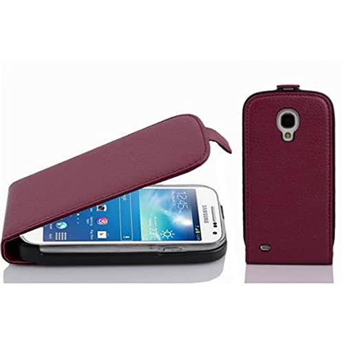 Cadorabo Custodia per Samsung Galaxy S4 MINI in LILA BORDEAUX - Protezione in Stile Flip di Similpelle Strutturata - Case Cover Wallet Book Etui