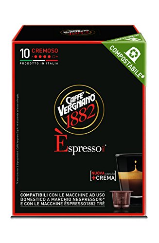 Caffe  Vergnano 1882 Capsule Espresso Cremoso Compatibili Nespresso, 10 x 5g