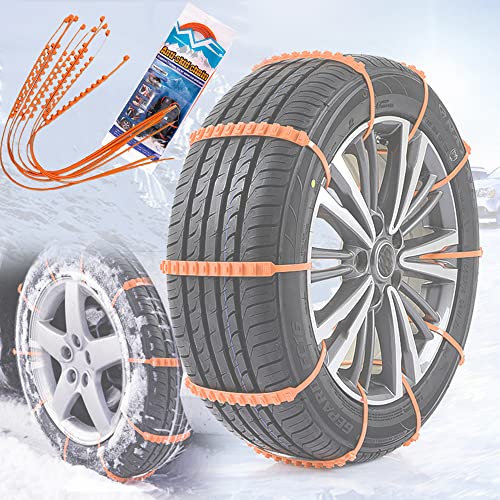 Catene da neve per auto, 12 PCS Catene universali regolabili per pneumatici da neve per sabbia Fango neve Trazione di emergenza