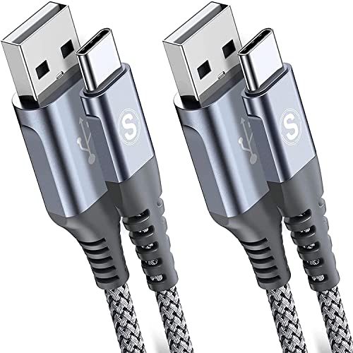 Cavo USB C 2 pezzi 2m, Cavo USB tipo C di ricarica in nylon tipo C, per Samsung Galaxy S10 S9 S8 Plus, Note10, Note9, M31, M20, A20e, A71, A51, A50, A40, A10e, A7, Mi9, Mi8,Redmi 8 Pro,LG.G7