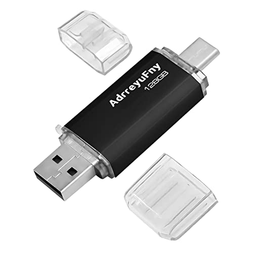 Chiavetta USB C 128GB, Pen Drive 128GB Type C Flash Drive 2 in 1 OTG Pennetta USB 2.0 Memoria Stick per Smartphone, Laptop, PC, Tablet (Nero)