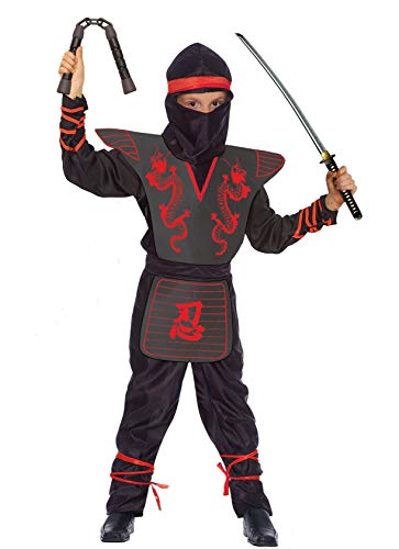 Ciao Ninja Fighter Costume Bambino, Nero Rosso, 7-9 Anni...