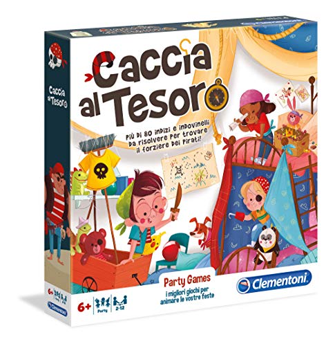 Clementoni- Party Games-Caccia al Tesoro Gioco da Tavolo, Multicolore, 16153