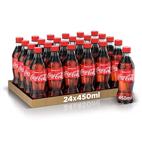 Coca-Cola Original Taste – 24 Bottiglie da 450 ml, Tutto il Gusto Originale di Coca-Cola in Bottiglia PET 100% Riciclabile, Bevanda Analcolica