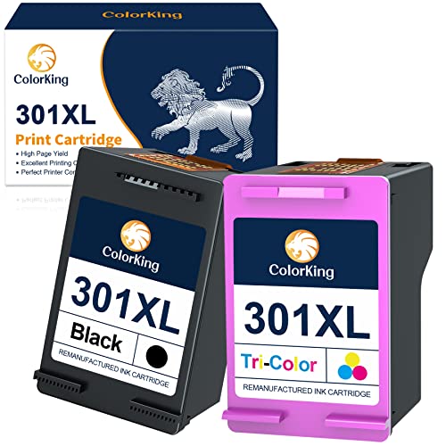 ColorKing 301XL Rigenerato Cartucce d inchiostro Sostituzione per HP 301 XL per HP DeskJet 1000 1050 2050 2510 2540 3000 3050 3050A Envy 4500 4502 5530 OfficeJet 2620 4630 4632 (1 Nero, 1 Tri-Colore)