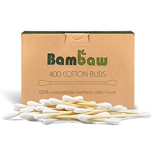 Cotton Fioc | Cotton Fioc ecologici | Tamponi di Cotone | Bastoncini in legno | Eco Friendly | Confezione di Cartoncino Riciclato|Biodegradable | 400 pezzi| Bamboo