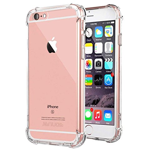Cover iPhone 6   iPhone 6s, Custodia Jenuos Trasparente Antiurto Paraurti Silicone Trasparente Cover TPU per iPhone 6   6S 4.7  - Trasparente (6G-TPU-CL)