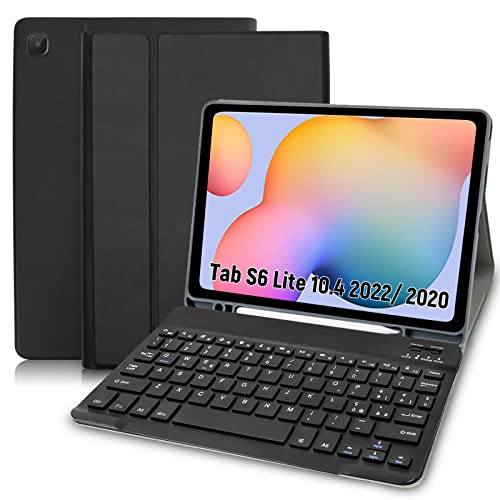 Custodia con Tastiera Samsung Galaxy Tab S6 Lite 2023 2020 [Layout Italiano], Custodia con Tastiera Bluetooth Magnetica Staccabile per Samsung S6 Lite 10.4  (SM-P610 P615 P613 P619), Nero