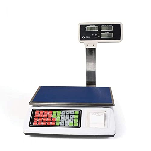 Deals-Bilancia digitale professionale con stampante 50 kg divisione 5 g Bilancia da banco