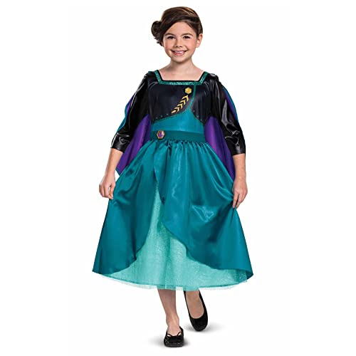 DISGUISE Costume Anna Viandante Frozen 2 Classico Bambina, Blu Vestito Carnevale Frozen, Costumi Di Carnevale Per Bambini Taglia XS