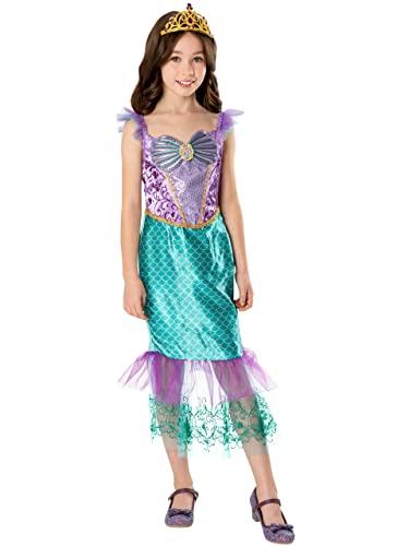 Disney Costumi Vestito per Ragazze Ariel Multicolore 7-8 Anni