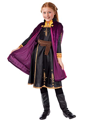 Disney Costumi Vestito per Ragazze Frozen Anna Multicolore 3-4 Anni