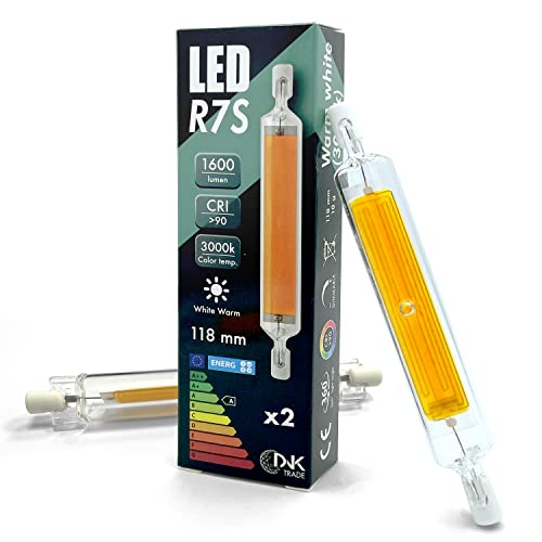 DNK TRADE 2 Lampadine LED R7s 118mm, Set Lampada Dimmerabile 20W Bi...