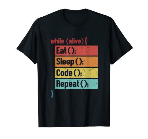 Eat Sleep Code Repeat ingegneri del software Coder Programmatore Maglietta