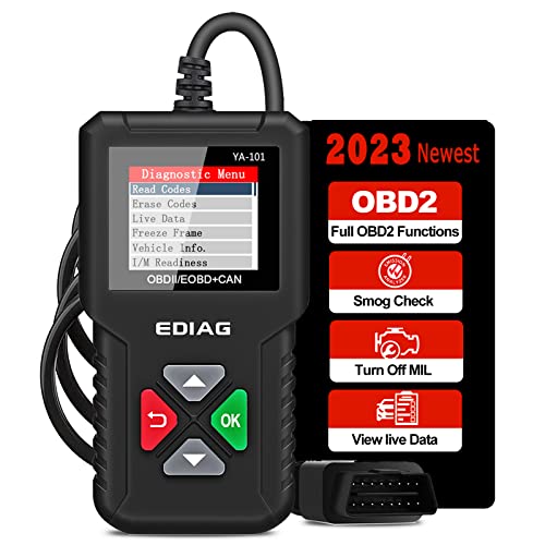 EDIAG YA101 Scanner per Auto OBD2, Strumento Diagnostico del Sistema Motore, Lettore di Codici di guasto, Funzione 10 Modelli, sensore O2, Test EVAP, Test Monitor di Bordo Modo 6, Ricerca DTC