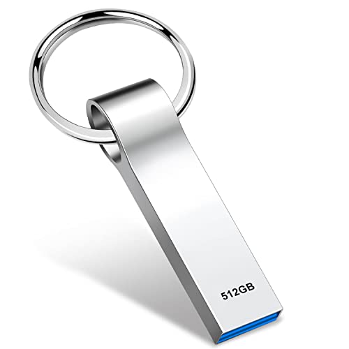 Einmoon Chiavetta USB 512GB Pen Drive Alta Velocità Penna USB 3.0 Portatile Pendrive Metallo Pennetta USB Impermeabile Memoria USB per PC, Laptop, Tablet, Auto Ecc, con Portachiavi (512gb)