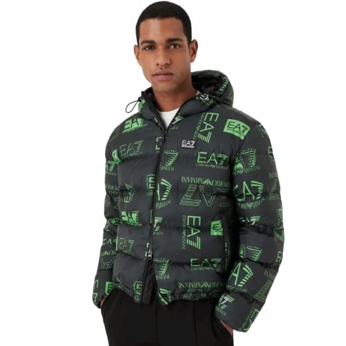 Emporio Armani Piumino Winter Jackets con stampa all-over e imbottitura in ARDOR7 RECYCLED (Fancy Green) (M)