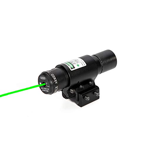 FESOITTY Laser Sight 5mw Mirino Laser Verde Mirino da Caccia Puntatore Laser per Softair all aperto con 20mm Vista collimatore su rotaia a Coda di Rondine