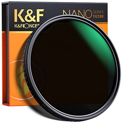 Filtro ND32-ND512 Variabile K&F Concept 77mm Filtro ND Variabile Ultrasottili HD (5-9 stops) con 28 Strati Rivestimento Nano in Vetro Ottico per obiettivi 77mm (Nano X)