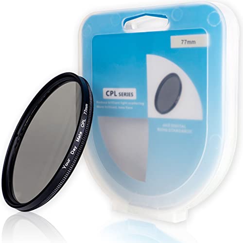 Filtro polarizzatore CPL Ø 77 mm, Minimizza i riflessi, Migliora nitidezza ottica e fedeltà cromatica, Filtri polarizzatori circolari con attacco in alluminio, Protegge l’obiettivo della fotocamera