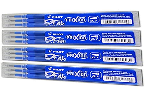Frixion BLS-FR7 Rollerball Refill 0.7 mm Blu 4 x Set di 3...