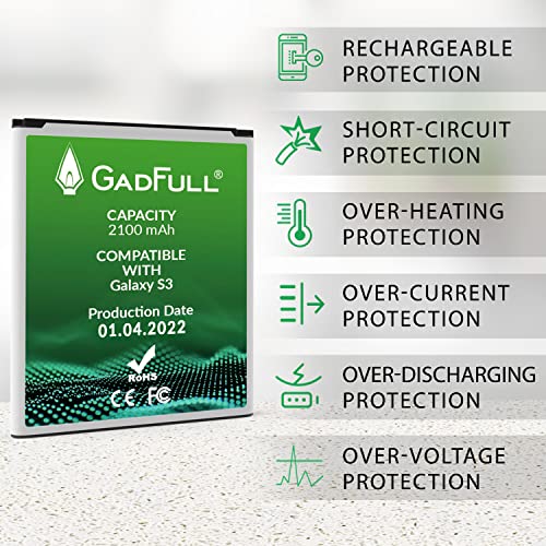 GadFull Batteria compatibile con Samsung Galaxy S3 | 2023 Data di p...