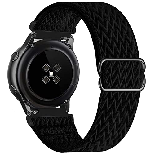 GBPOOT 20mm Cinturino Compatibile con Samsung Galaxy Watch Active 2(40mm 44mm) Watch 3 41mm Watch 42mm Gear S2 Classic,Sportiva Nylon Ricambio Watch Band,Black,20mm