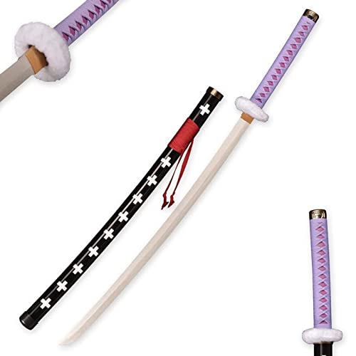Generic Anime Samurai Cosplay Spada,Spada del Chirurgo della Morte Trafalgar D Water Law,Katana con Lama di Legno,103.5CM