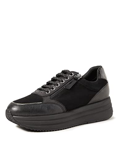 Geox Donna D Kency A Sneakers Donna, Nero (Black), 36 EU