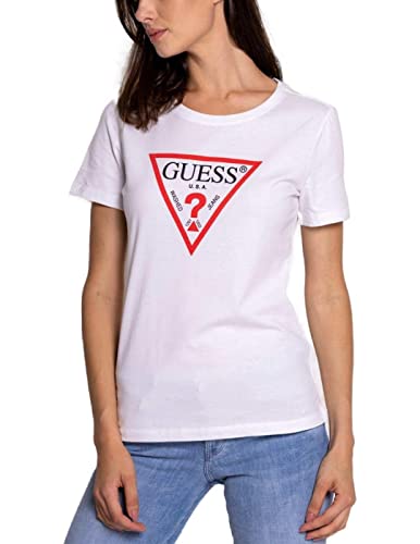 Guess SS CN Original Tee T-Shirt, Bianco (Pure White), M Donna...
