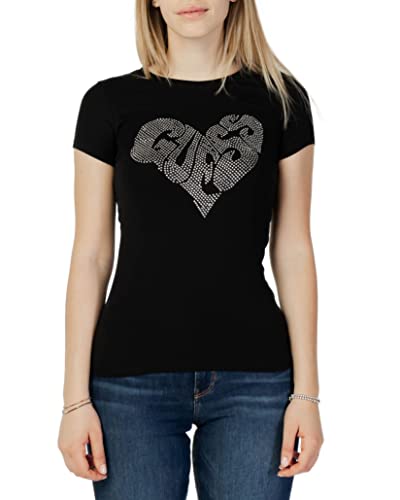 GUESS T-Shirt Donna SS Heart r3 m Nero...