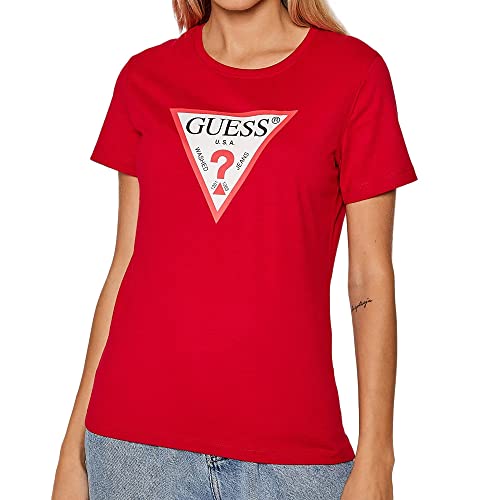 Guess T-Shirt Rosso Donna Originale, rosso, XS