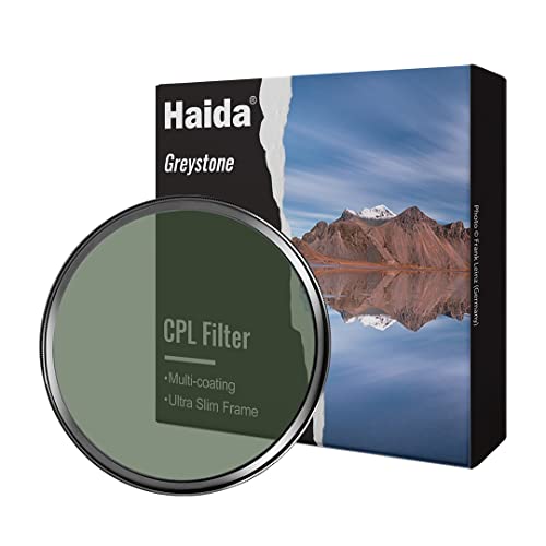 Haida Filtro polarizzatore circolare 77mm con anello esterno dorato - Filtro polarizzatore ultra sottile CPL