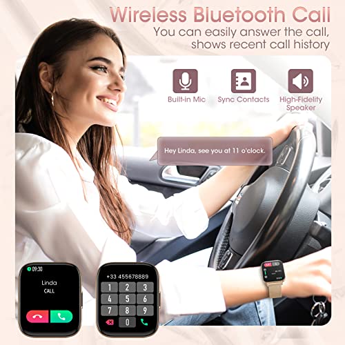 HASAKEI 1,7  HD Smartwatch Donna Chiamata Bluetooth e Risposta Viva...