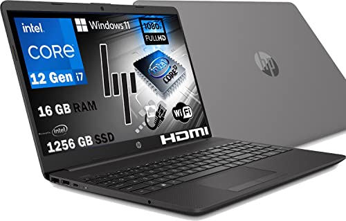 HP 250 G9 MODELLO 2023, Pc portatile notebook gray, Intel Core i7 12Th 10 Core, Ram 16Gb, SSHD 1256Gb, Display 15.6  Full HD, Win 11 Pro, Libre Office, pronto all utilizzo
