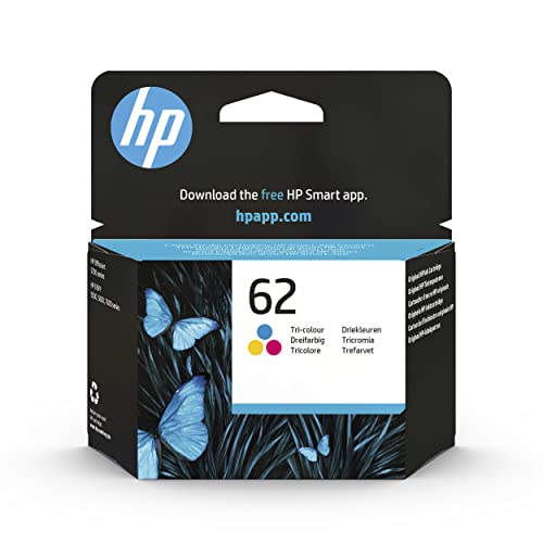 HP 62 Tricromia, C2P06A, Cartuccia Originale HP, Compatibile con Stampanti HP Envy 5540, 5642, 5644, 5742, 7640, HP Officejet Moobile serie 200