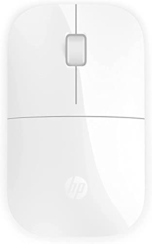 HP - PC Z3700 Mouse Wireless, Sensore Preciso, Tecnologia LED Blue, 1200 DPI, 3 Pulsanti, Rotella Scorrimento, Ricevitore USB Wireless 2.4 GHz Incluso, Design Pratico e Confortevole, Bianco